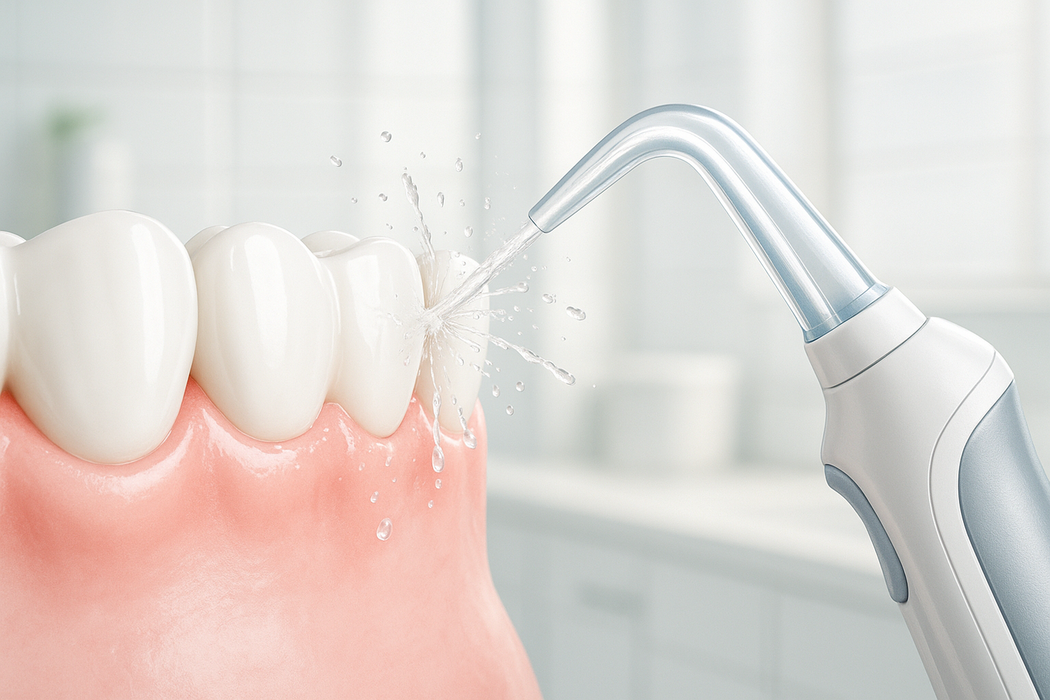water flosser cleaning a teeth